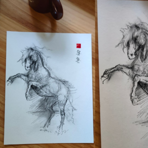 Original Charcoal Sketch of a horse