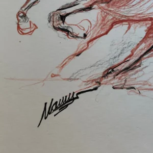 Sketch of a wild horse running 9IN x 12IN 300GSM