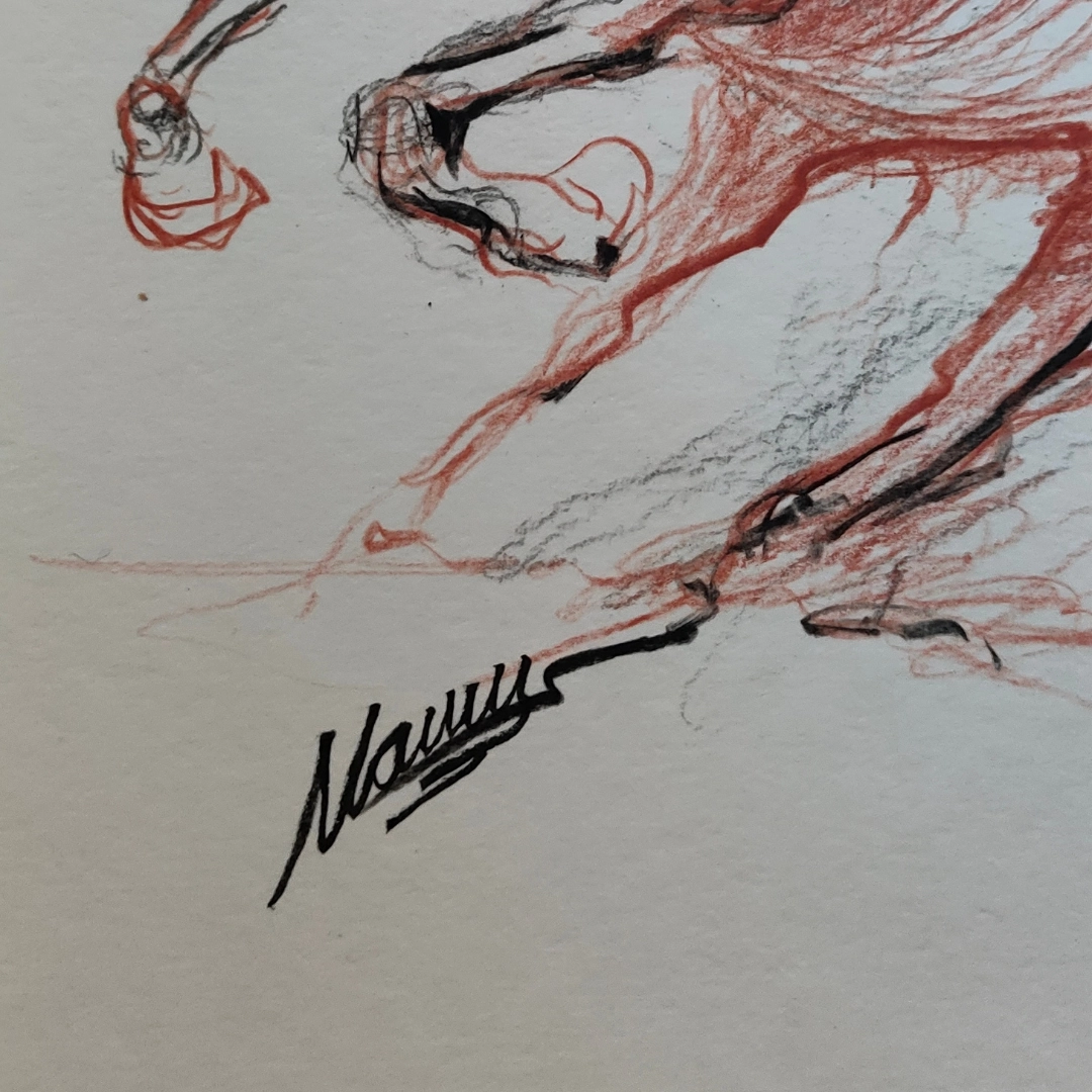 Sketch of a wild horse running 9IN x 12IN 300GSM
