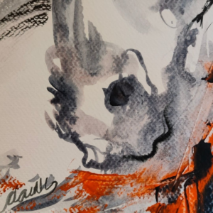 Sketch of a horse head on paper